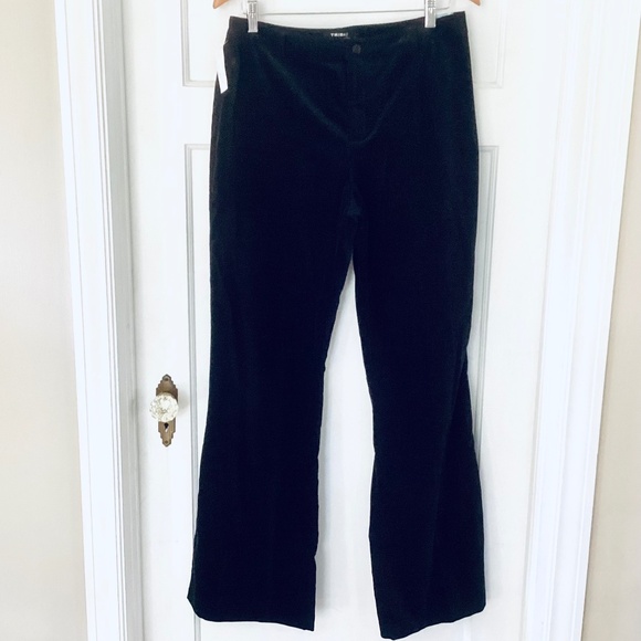 NWT Tribal Stretch Flare Leg High Rise Black Velvet Pants Size 10 Grunge Goth - Picture 1 of 15